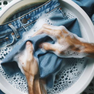 Lichte spijkerbroek wassen